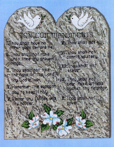 cross stitch pattern Ten Commandments Picture