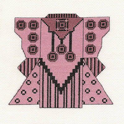 cross stitch pattern Rose  Black Kimono