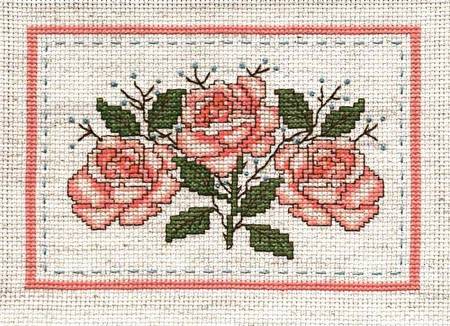 cross stitch pattern Coral Rose Spray