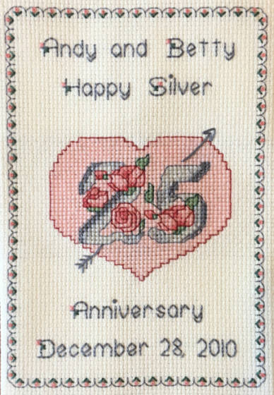 cross stitch pattern Silver Anniversary