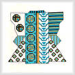 cross stitch pattern Turquoise Kimono Picture