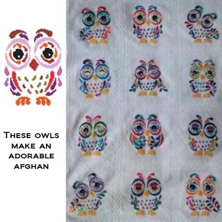 cross stitch pattern Art Deco Owl 03