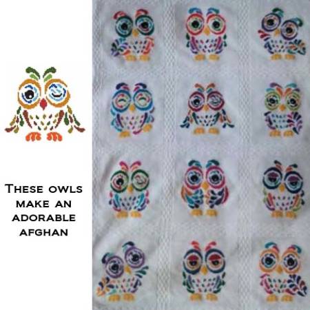 cross stitch pattern Art Deco Owl 04