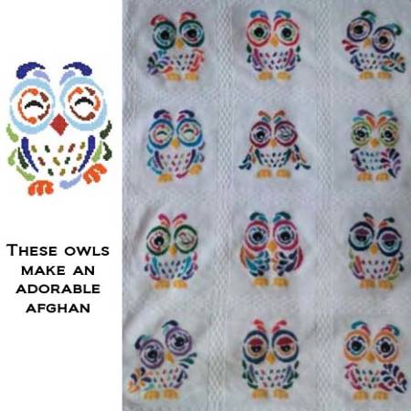 cross stitch pattern Art Deco Owl 05