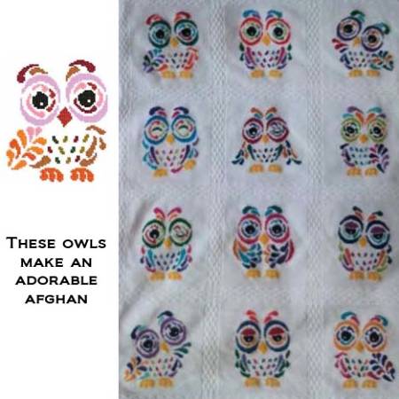 cross stitch pattern Art Deco Owl 06