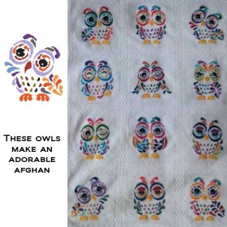 cross stitch pattern Art Deco Owl 09
