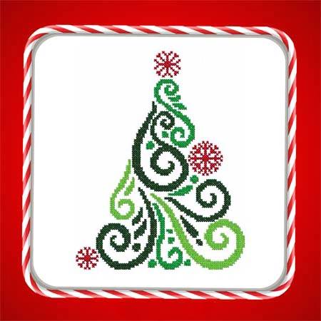 cross stitch pattern Art Deco Tree 02