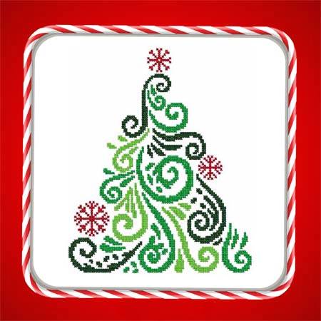 cross stitch pattern Art Deco Tree 03