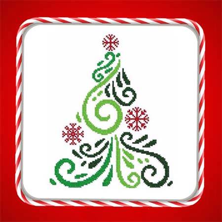 cross stitch pattern Art Deco Tree 04