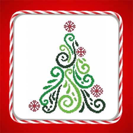 cross stitch pattern Art Deco Tree 05