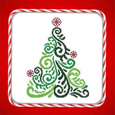 cross stitch pattern Art Deco Tree 07