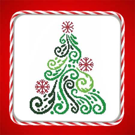 cross stitch pattern Art Deco Tree 08