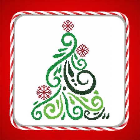 cross stitch pattern Art Deco Tree 09