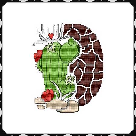 cross stitch pattern Arizona Heart Cactus