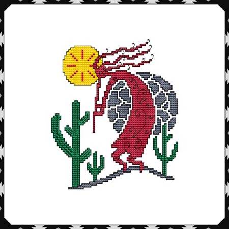 cross stitch pattern Arizona Kokopelli