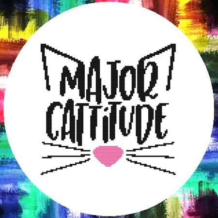cross stitch pattern Major Cattitude