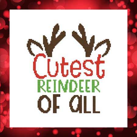 cross stitch pattern Cutest Reindeer Of All