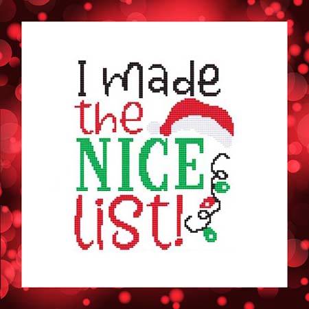 cross stitch pattern I Made The Nice List