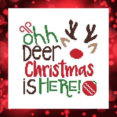 cross stitch pattern Ohh Deer Christmas Is Here!