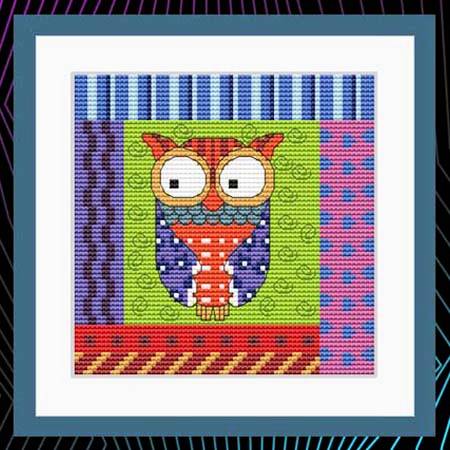 cross stitch pattern Crazy Patch Owl 01