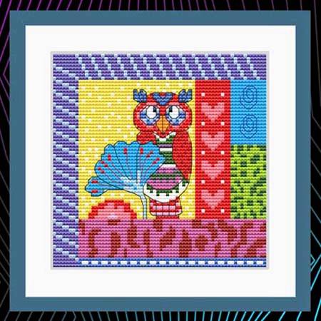 cross stitch pattern Crazy Patch Owl 06