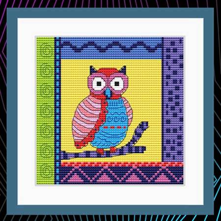 cross stitch pattern Crazy Patch Owl 12