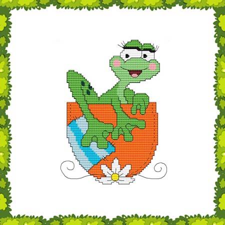 cross stitch pattern Funny Frog Pocket