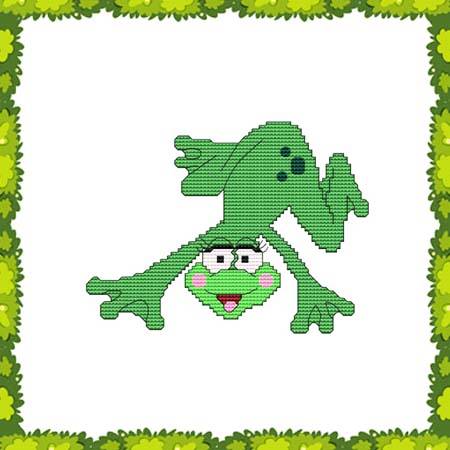 cross stitch pattern Funny Frog Silly