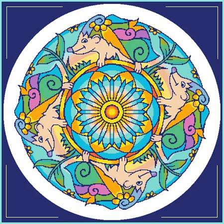 cross stitch pattern Mandala - Hedgehog
