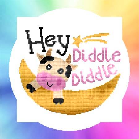cross stitch pattern Nursery Rhyme - Hey Diddle Diddle