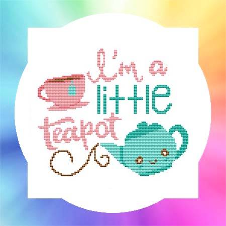 cross stitch pattern Nursery Rhyme - I'm A Little Teapot