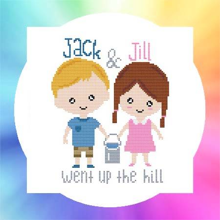 cross stitch pattern Nursery Rhyme - Jack and Jill