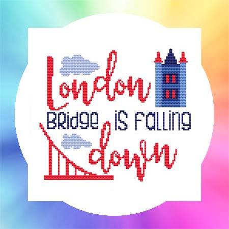 cross stitch pattern Nursery Rhyme - London Bridge