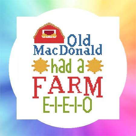 cross stitch pattern Nursery Rhyme - Old MacDonald Had A Farm