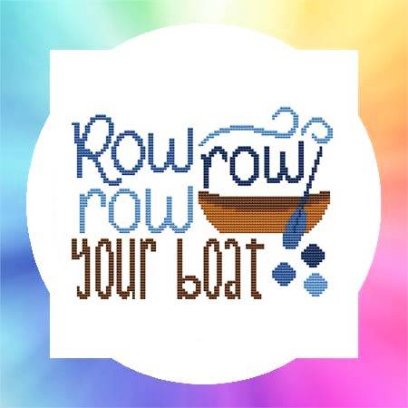cross stitch pattern Nursery Rhyme - Row Row Row Your Boat