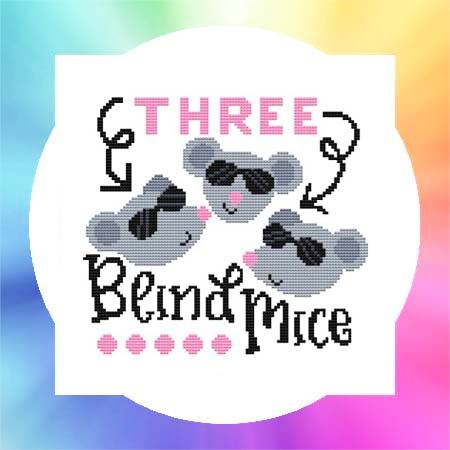cross stitch pattern Nursery Rhyme - Three Blind Mice