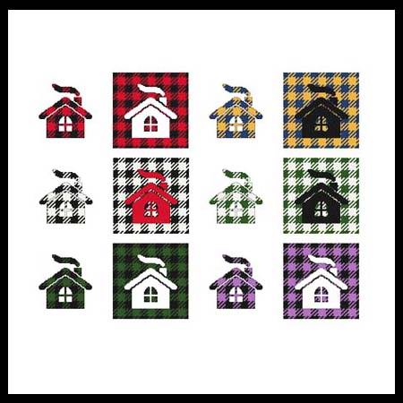 cross stitch pattern Fun With Plaid - Cabin