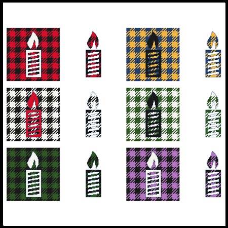 cross stitch pattern Fun With Plaid - Candle
