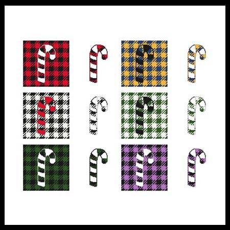 cross stitch pattern Fun With Plaid - Candy Cane