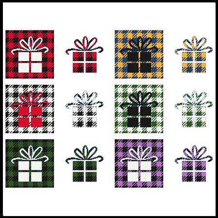 cross stitch pattern Fun With Plaid - Present / Gift