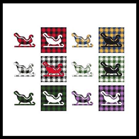 cross stitch pattern Fun With Plaid - Sleigh