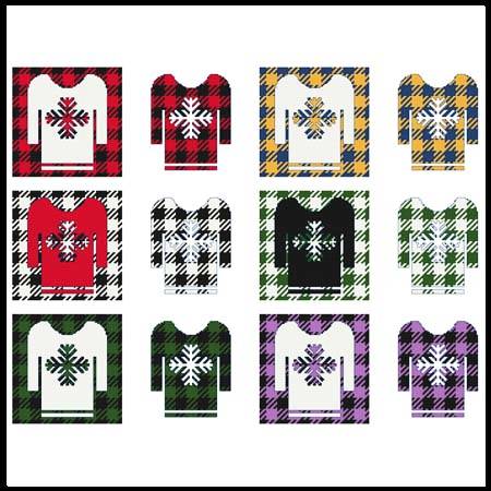cross stitch pattern Fun With Plaid - Sweater
