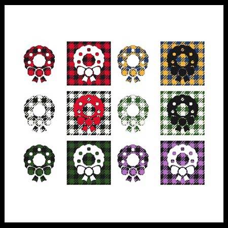cross stitch pattern Fun With Plaid - Wreath