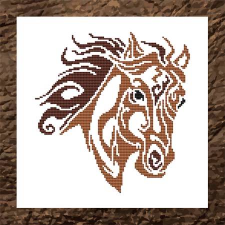 cross stitch pattern Tribal Horse