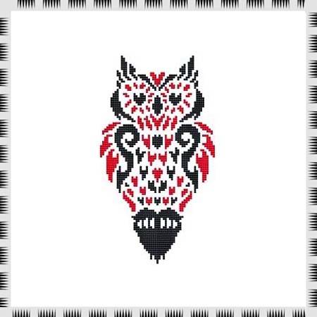 cross stitch pattern Tribal Owl 02