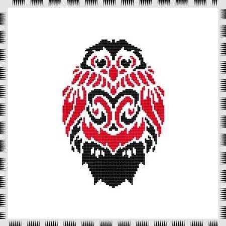 cross stitch pattern Tribal Owl 03