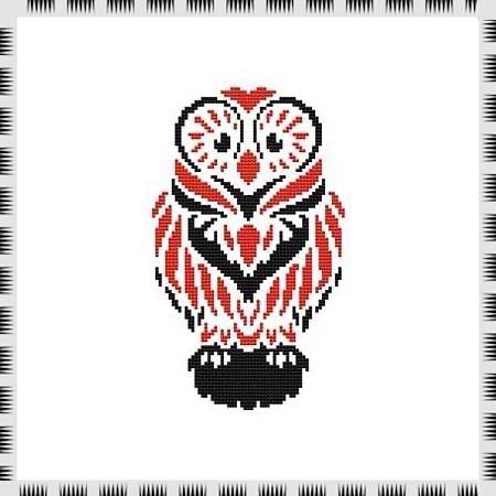 cross stitch pattern Tribal Owl 06