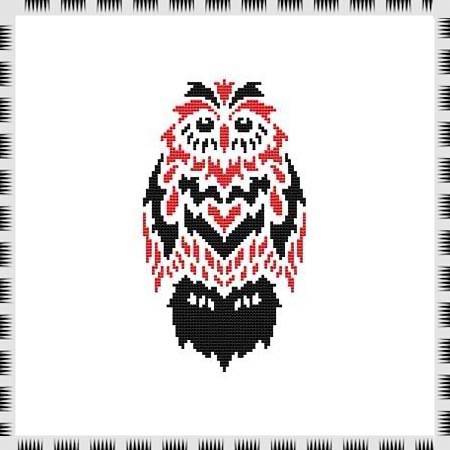 cross stitch pattern Tribal Owl 07