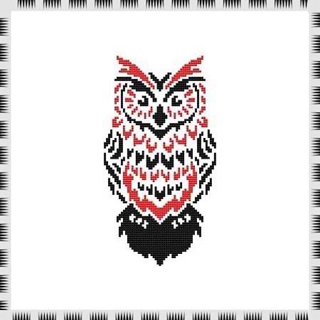 cross stitch pattern Tribal Owl 08