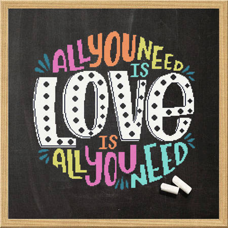 cross stitch pattern All You Need Is Love Is All You Need